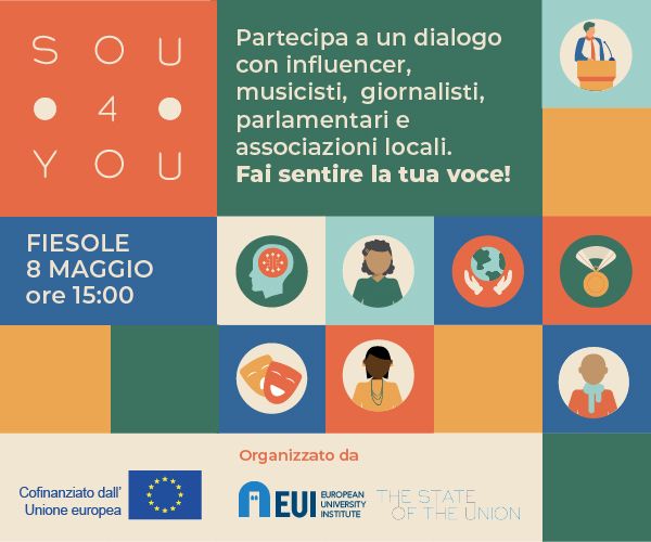 #SOU4YOU | A Fiesole l’8 maggio il grande evento in onore della Festa dell’Europa